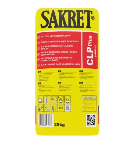 Sakret CLP+ 25kg Lime-cement plaster CS II Grey