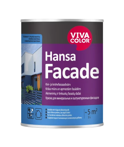 Vivacolor HANSA FACADE LA 0.9l Водно-дисперсионная краска для минеральных и оштукатуренных фасадов