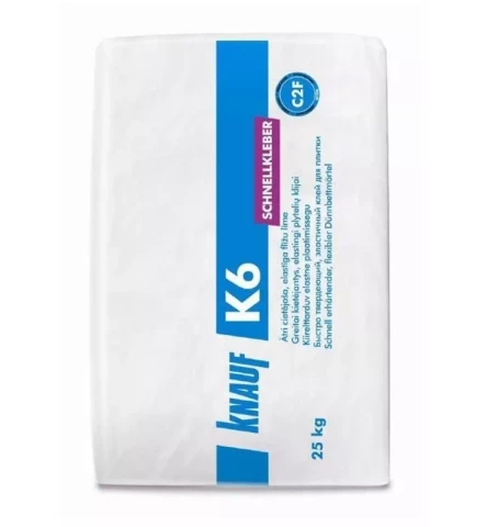 Knauf K6 ātri cietējoša, elastīga flīžu līme 25kg