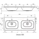 Ravak Izlietne Chrome 1200 balta XJG01112000