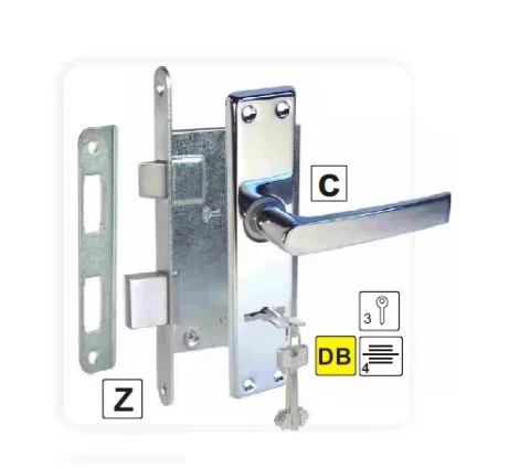 KA Slēdzene iekaļ 469Z-35804/C-DB ZV9 hroms uzlik.+3 atsl.
