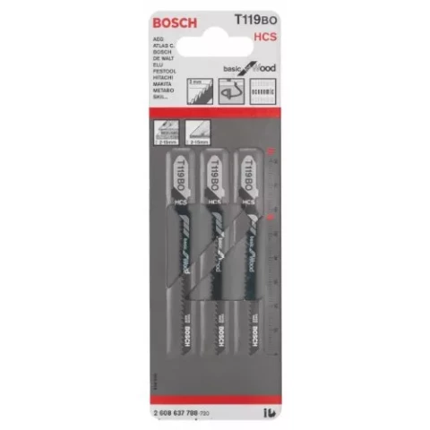Figūrzāģa asmeņi T 119 BO 3gab/iep, BOSCH 2608637788