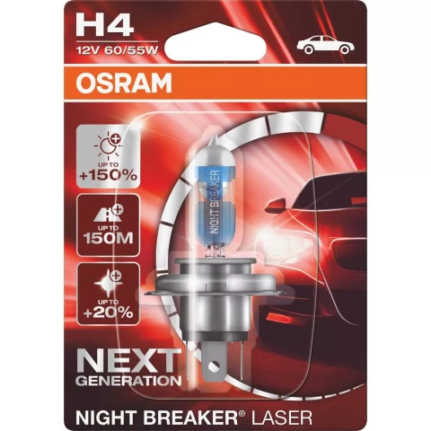 AUTO SPULDZE OSRAM 60/55W 12V  H4 Night breaker laser 1gb blister