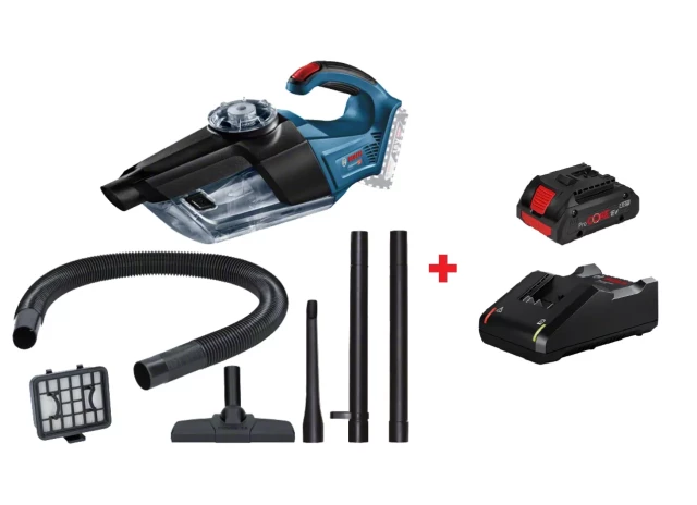 Cordless Vacuum Cleaner GAS 18V-1 + Charging Kit GBA 1X4.0Ah ProCORE 18V + GAL 18V-40 BOSCH
