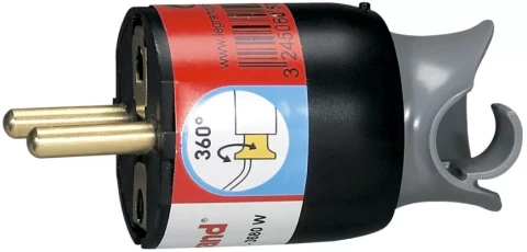 Вилка 2К+3 16 А с поворотным механизмом винтовой зажим черный Legrand 050173