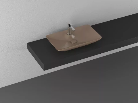 Uzliekama izlietne galda virsmai SistemaY Clear 65x39.5cm Taupe