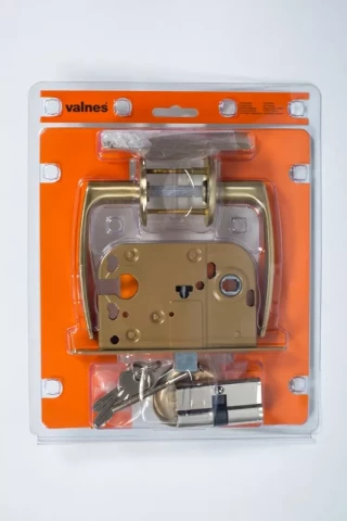 Slēdzenes komplekts VALNES ar cilindru matēts misiņš