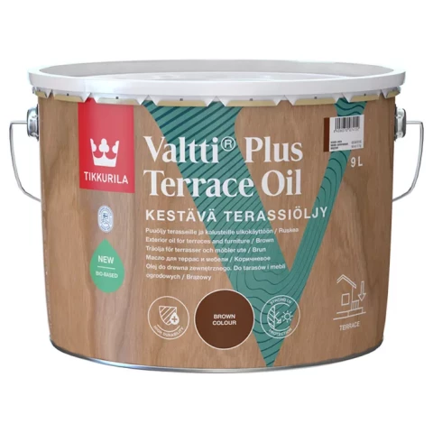 Tikkurila VALTTI PLUS TER 9L  масло для террас и садовой мебели, коричневое