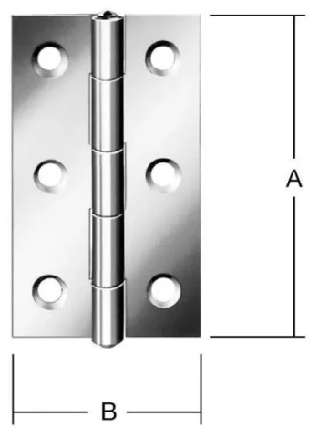 Narrow hinges 60x34mm Steel / ZN