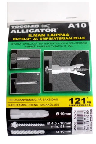 Dībelis Alligator 10x50gab