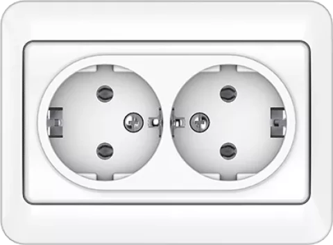 VILMA SL 250 white  socket double with side earth