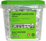 Skrūve vieglbetona 8x200mm CS gremdgalva 50gab/iep., ESSVE 105317
