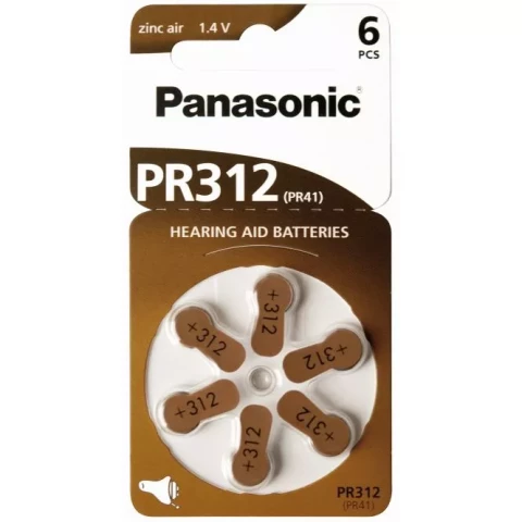 Baterija Panasonic PR312 dzirdes apar.1.4V, PR41,6LB