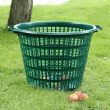 Garden basket with handles 50kg diameter 535mm height 405mm round green polypropylene TUV NORD