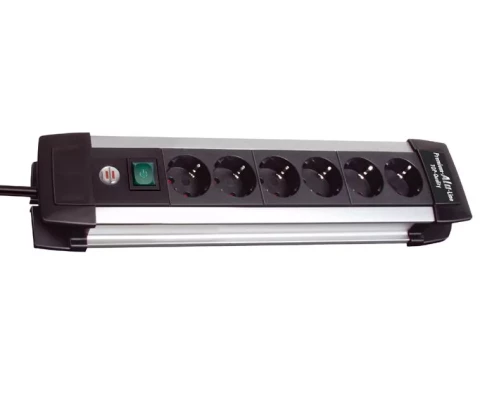 Pagarinātājs ar zemējumu un slēdzi 6 kontaktligzdas 3m 3x1.5mm2 + SA Brennenstuhl melns