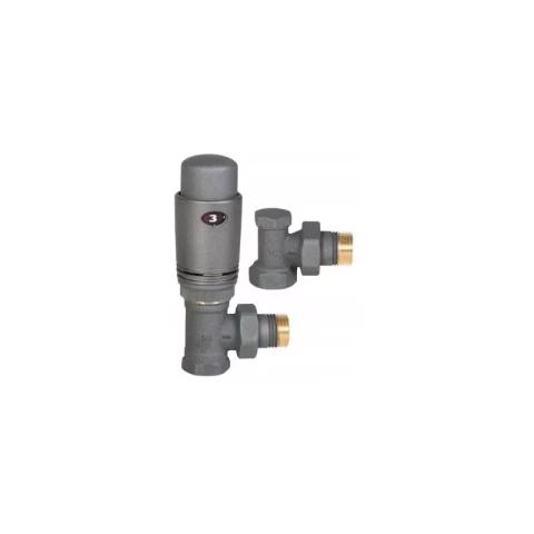 Termostatiskais komplekts stūra, antracīds/grafīts, struktūrveida