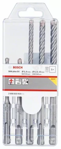 Bosch 2608833910 SDS+ 5X Hammer Drill Bit 5/6/6/8/10mm