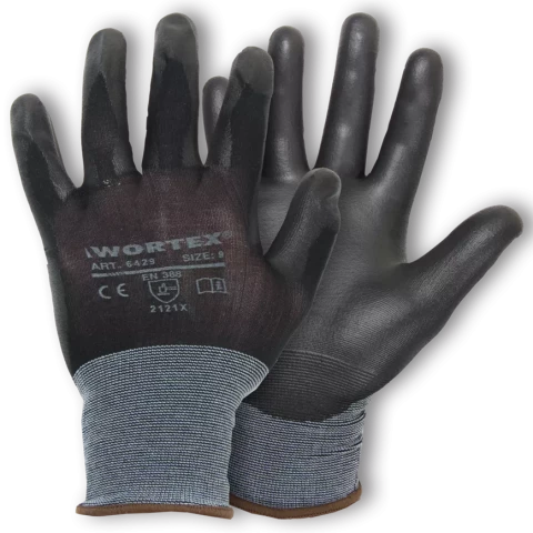 Neilona cimdi ultra-thin ar PU pārklājumu WORTEX 9/L