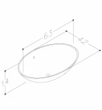 KAME UOVO Uzliekamā izlietne 63x42cm, WB634214 xx