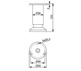 Мебельная ножка Riex GA88 металлическая D 38 100mm