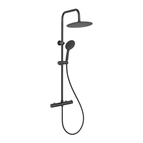 Dušas komplekts ar termostatu MUSTA, melns