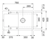 FRANKE Granīta izlietne MRG 611 Kašmirs 78x50cm 114.0302.705