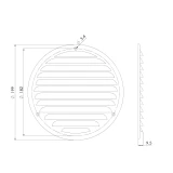 grille metal, Ø160mm, white