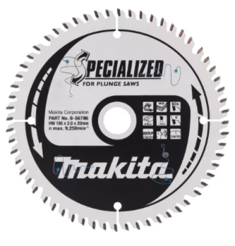 Пильное полотно 165 x 2,0 x 20 мм 5° T60 МДФ/ламинат T.C.T MAKITA B-56786