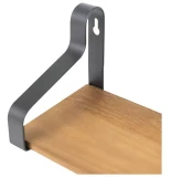 Set of wall shelves 430/330/230 steel, pine, black