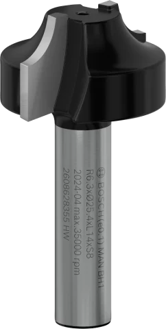 Кромочная фреза HM R=6.3 мм, длина 14 мм, хвостовик 8 мм, Bosch (2608628355)