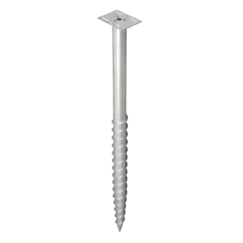 Screw pile with F-profile head, 76 x 1600 x 4 mm, PWF 76/1600