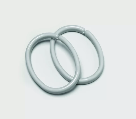 BEAUTY shower curtain rings,gray, bag12pcs