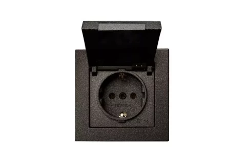 LIREGUS EPSILON anthracite socket with side earth without frame IP44