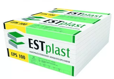 Fasādes polistirols polistirols EPS100 100x600x1000 12loksnes/7.2m2/pakā