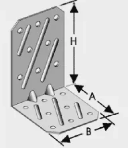Stūra leņķis Stiprinātais  2,5x54x64x80mm, 302-001