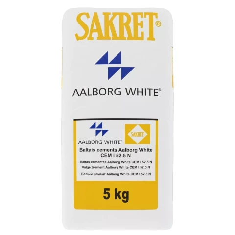 Sakret cem AalborgWhite 5kg 2.5N   5kg Balts