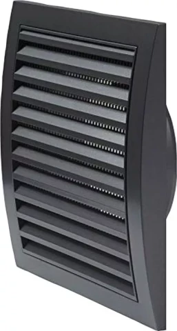 Ventilācijas reste plastmasas, 190x190mm, Ø125mm, antracīts