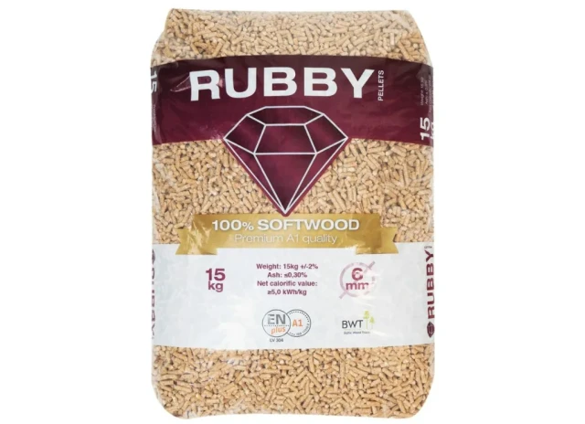 Kokskaidu granulas RUBBY Premium A1 6mm 15kg