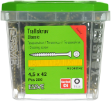 Skrūve kokam 4.5x42mm fasādei, terasei CS- 250 gab/iep., ESSVE 648542