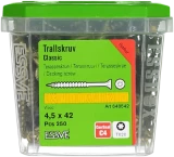 Skrūve kokam 4.5x42mm fasādei, terasei CS- 250 gab/iep., ESSVE 648542