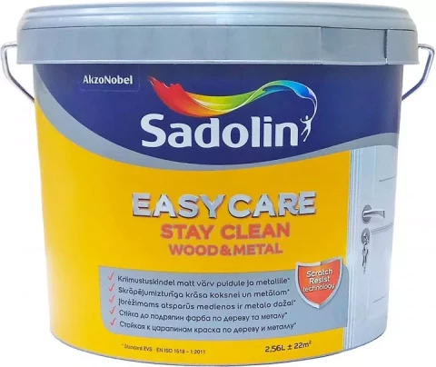 Sadolin EasyCare Wood&Metal BW 2.75L Matēta krāsa kokam un metālam
