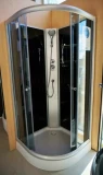 Shower cabin with low base 90x90cm, black rear glass OW-MS07 BLACK