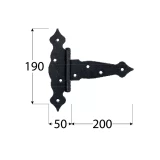 Декоративная воротная петля 200x50x190x2,5 мм 
