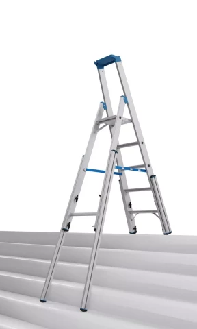 Kāpnes A-veida 5 pakāpieni teleskopiskas h= 1.95m KRAUSE Stabilo professional
