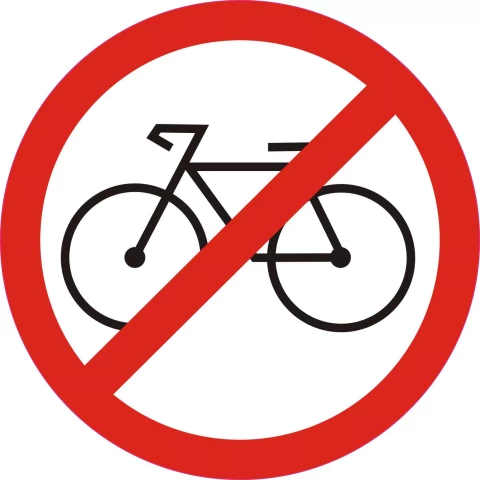 Sticker ''No cycling'' D 10cm