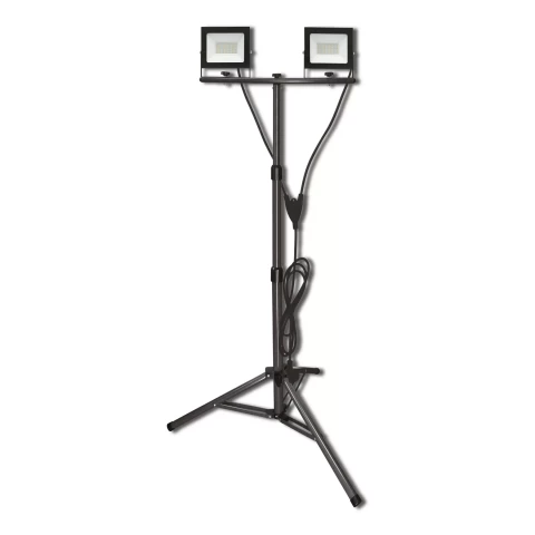 Twin LED Work Light with 1.5 m Tripod, 2x50 W, 2x6000 lm, 4000 K, IP65