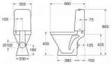 Toilet Nordic3 3510 - concealed P-trap Dual flush 3/6 L, standard seat