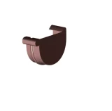 Gutter end cap, right, D100, brown, Gamrat, PVC