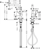 Hansgrohe virtuves izlietnes maisītājs ar izvelkamu dušu Talis M54 270 1jet, matēts melns