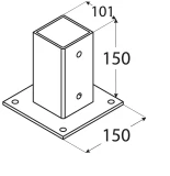 Staba pamatne kvadrātveida  101x150x2 mm